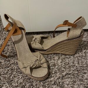 Tory Burch Tan Wedge Sandals